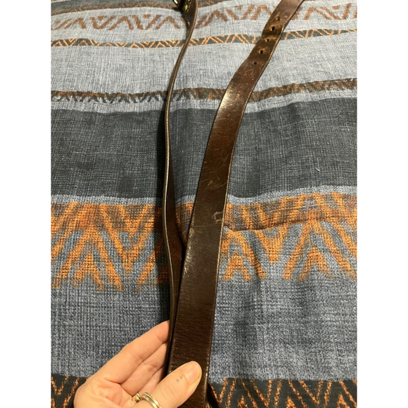 Men's Bills Khakis Brown Leather Belt Size 42 - Picture 2 of 6